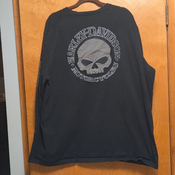 Harley Davidson Long Sleeve Skull T-shirt 3XL XXXL Like New Condition - Picture 4 of 5